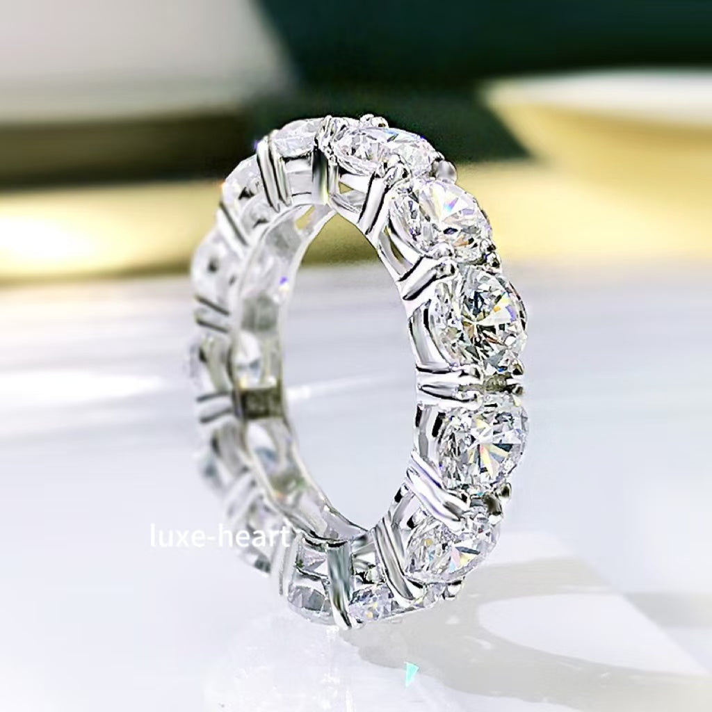 European and American fashion S925 silver gold-plated 50-point wide round diamond ring for women