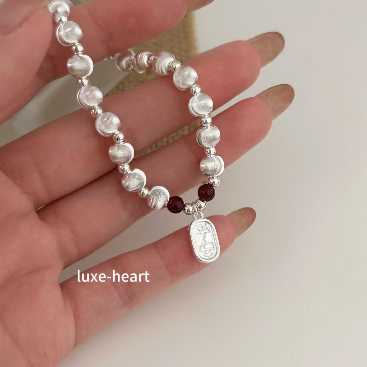 S925 silver oval brand silver cat eye peace bracelet for women